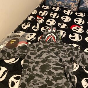 Large (fits like a medium) Bape hoodie: Gray